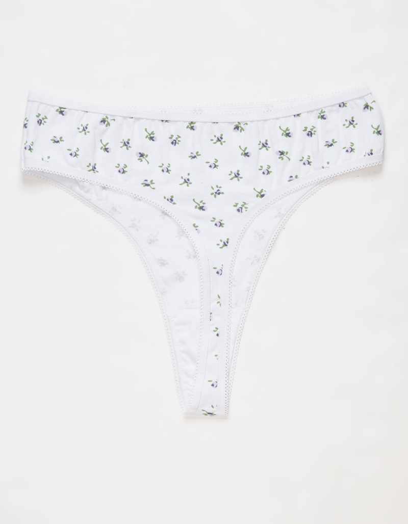 FULL TILT Picot Trim High Leg Thong image number 1