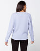 SKY AND SPARROW Button Tie Front Dolman Womens Periwinkle Thermal Top image number 3
