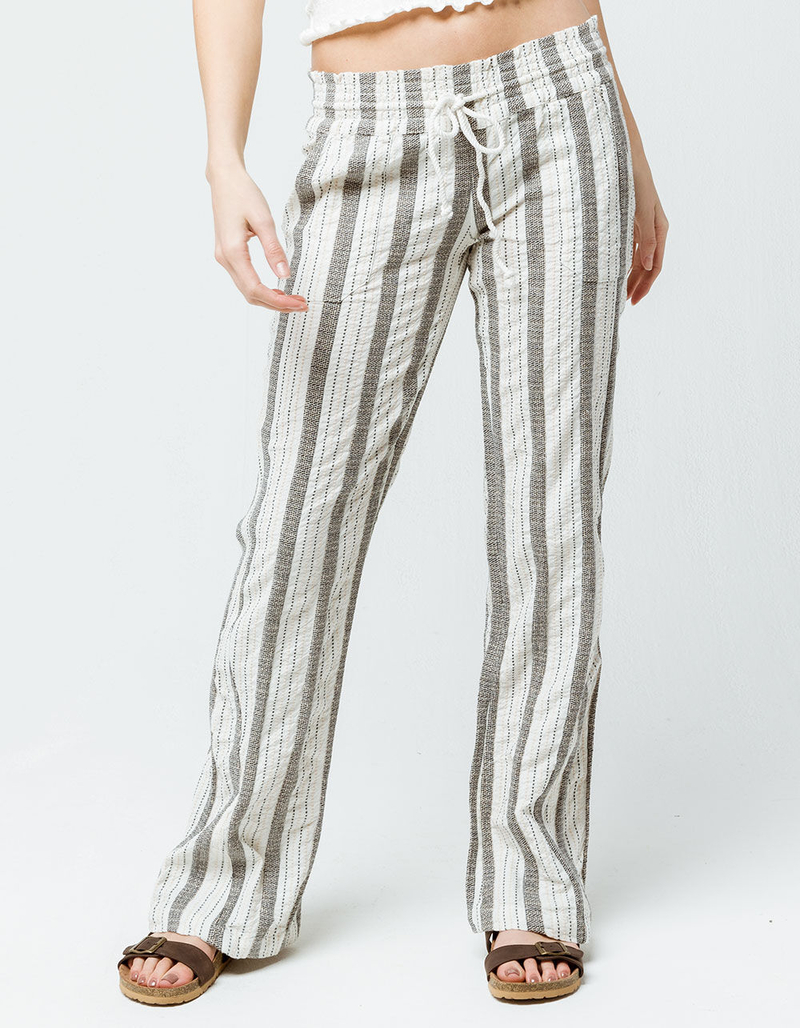 ROXY Oceanside Cream & Gray Womens Pants image number 1