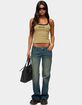 EDIKTED Moonie Low Rise Bootcut Jeans image number 5