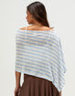 FULL TILT Womens Off The Shoulder Stripe Poncho image number 5