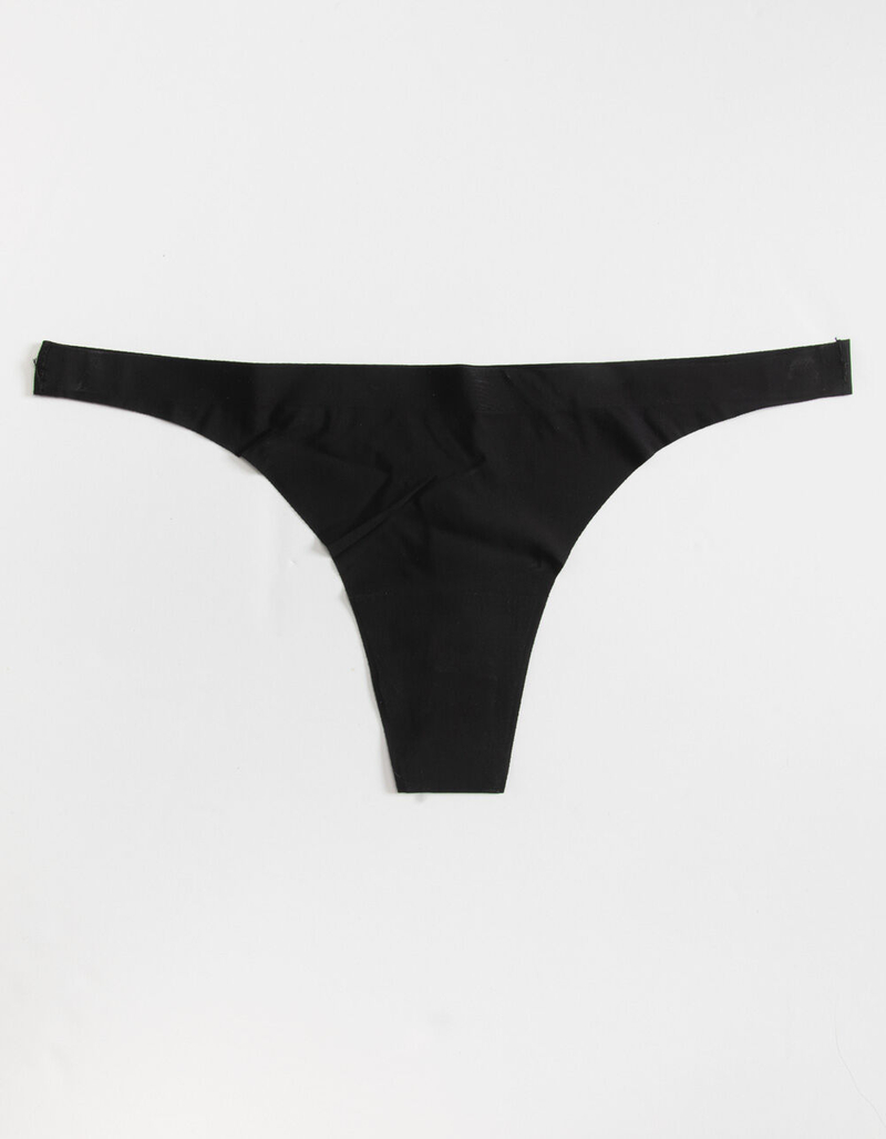 FULL TILT Lasercut Thin Side Black Thong image number 0