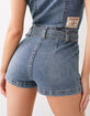 TRUE RELIGION Womens Belted Denim Zip Romper image number 7