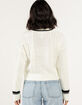 RSQ Womens Varsity Cable V Neck Sweater image number 4