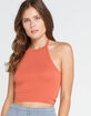 DESTINED Womens Rust Halter Top image number 1