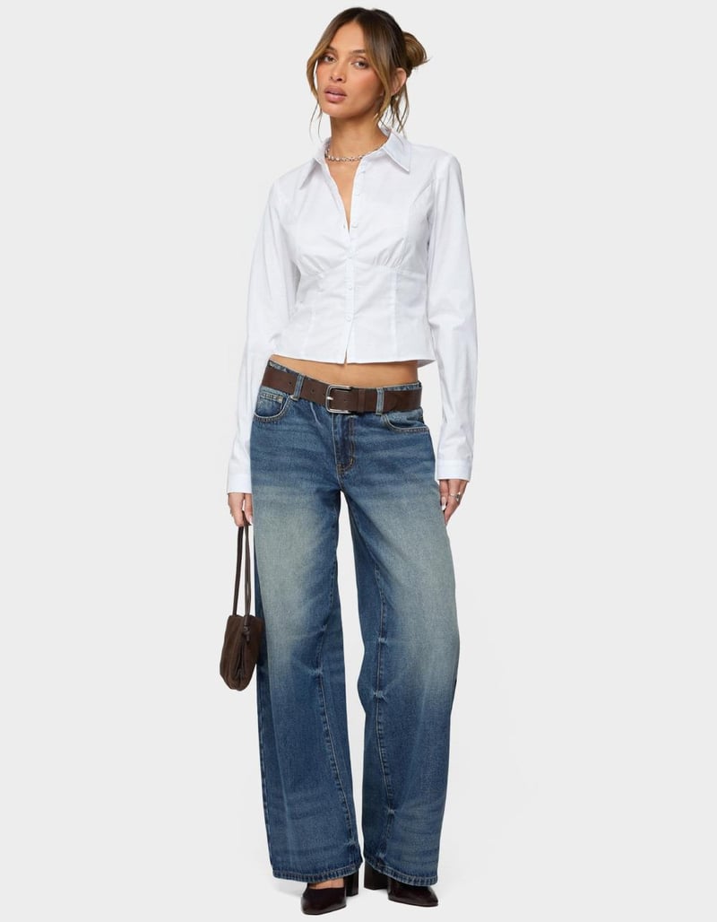 EDIKTED Laurna Tailored Button Up Shirt image number 4