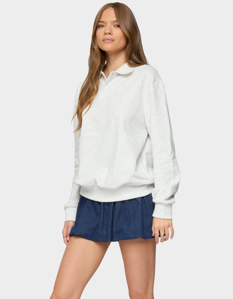EDIKTED Scholar Oversized Polo Sweatshirt image number 1