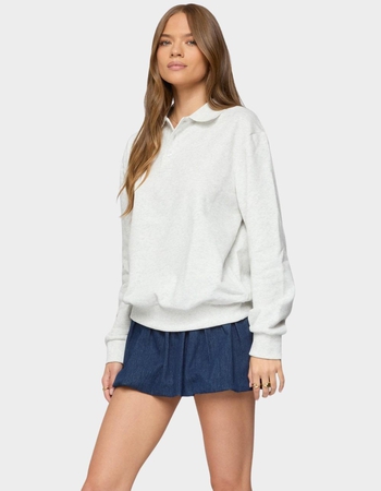 EDIKTED Scholar Oversized Polo Sweatshirt Alternative Image
