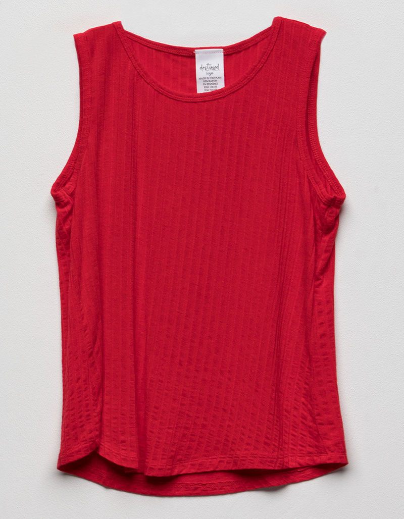 DESTINED Ribbed Red Girls Tank Top image number 0