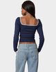 EDIKTED Ansley Lacey Cable Knit Top image number 5