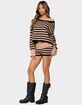 EDIKTED Saphi Striped Foldover Knit Shorts image number 4