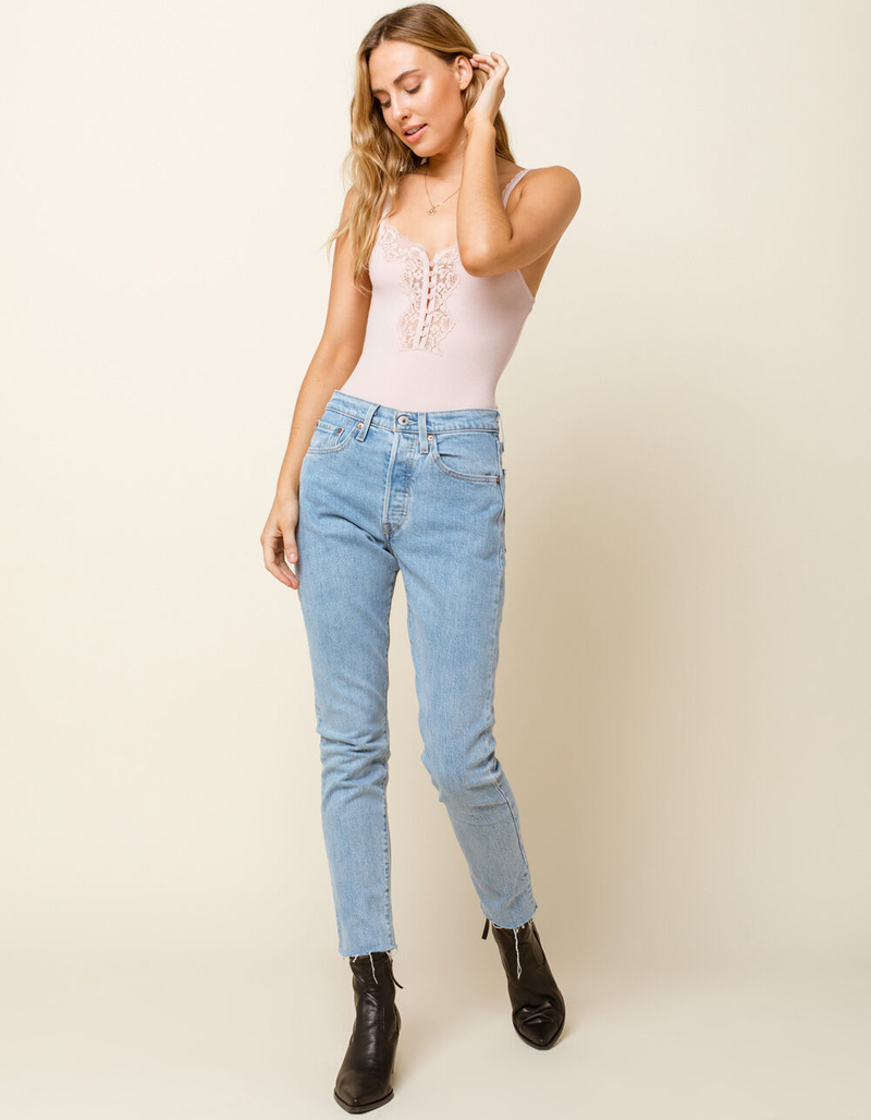 WEST OF MELROSE Lace Get Real Sleeveless Bodysuit image number 3