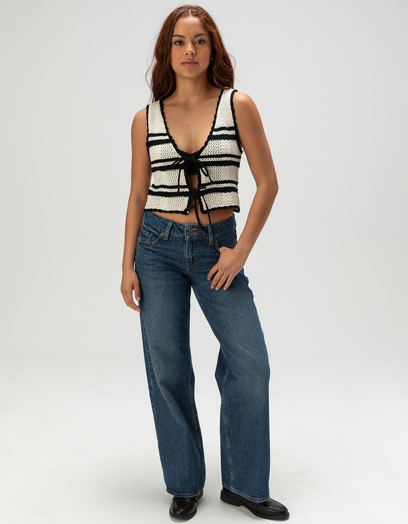 FULL TILT Tie Front Knit Womens Vest image number 4