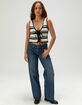 FULL TILT Tie Front Knit Womens Vest image number 5