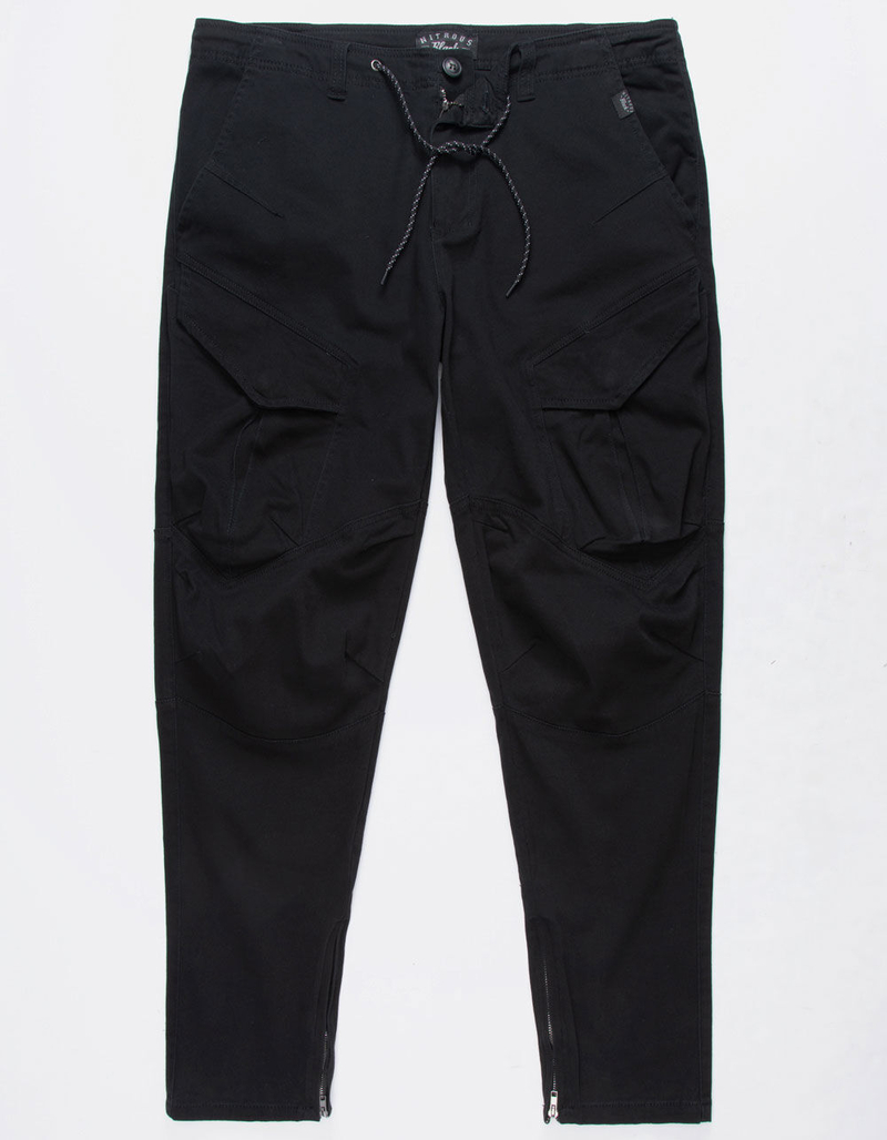 NITROUS BLACK Rooted Mens Cargo Jogger Pants image number 3