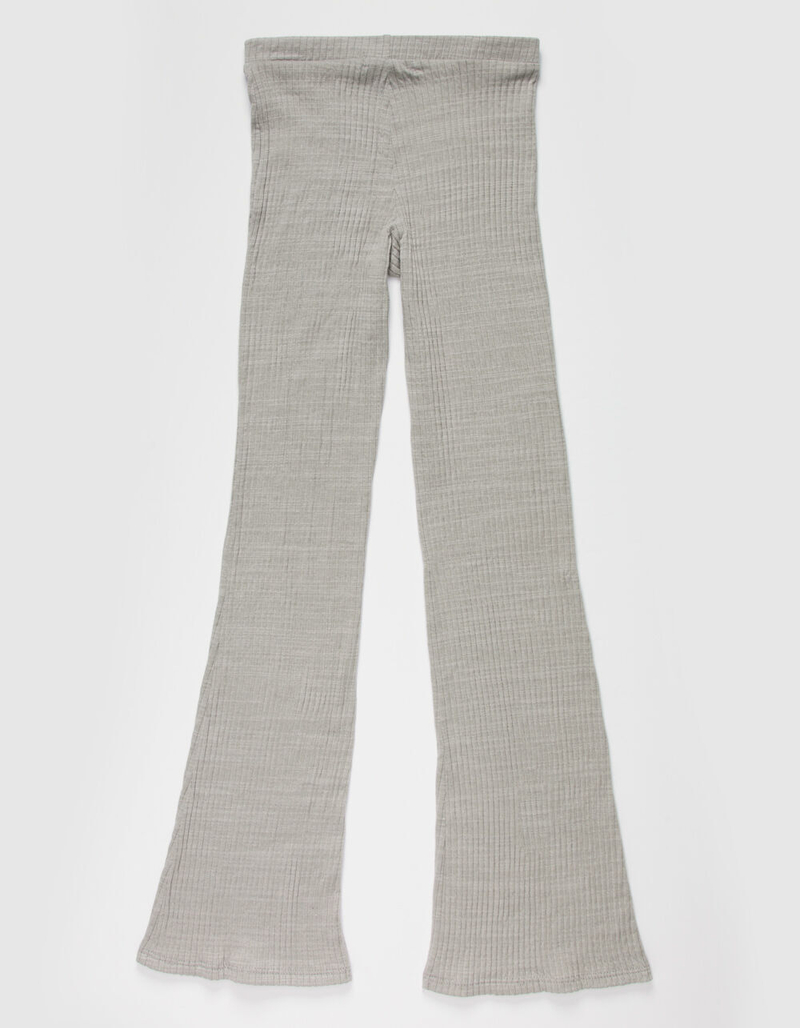 WHITE FAWN Rib Girls Heather Gray Flare Pants image number 2