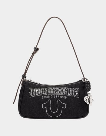 TRUE RELIGION Bling Logo Denim Shoulder Bag Primary Image