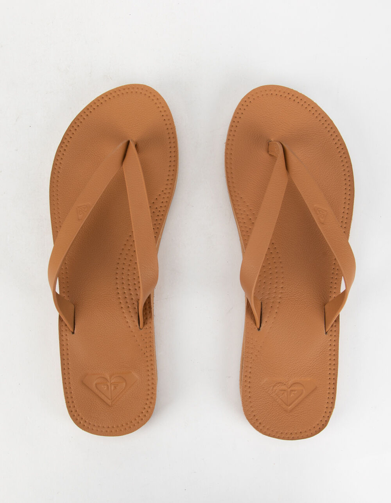 ROXY Brinn Womens Tan Leather Sandals image number 4