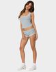 EDIKTED Kadence Ruched Lace Trim Shorts image number 3