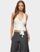 EDIKTED Renee Knit Wrap Halter Top image number 1