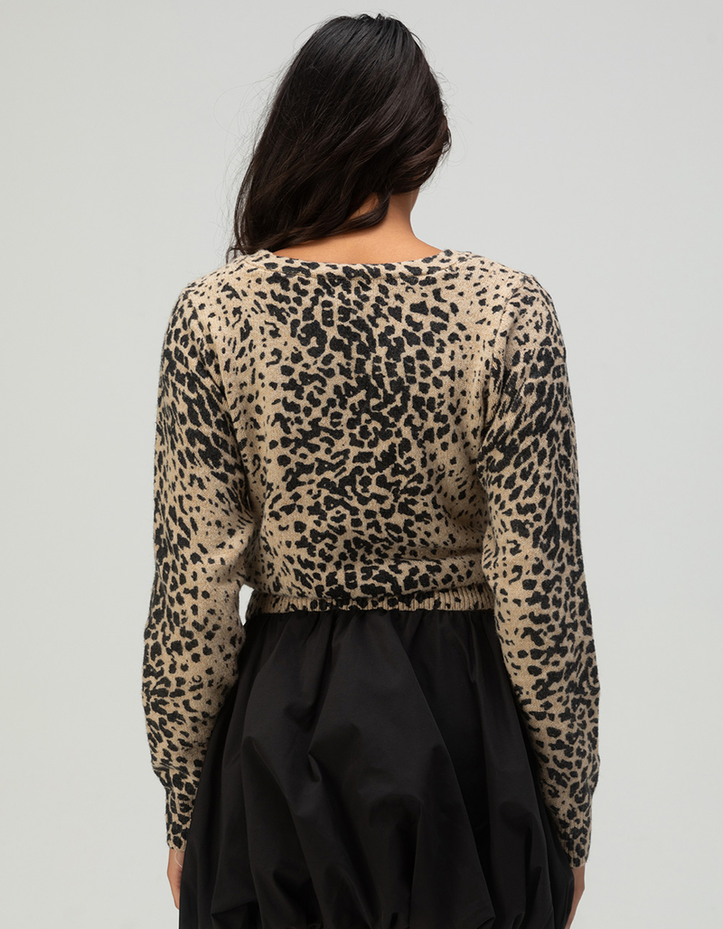 WEST OF MELROSE Leopard Womens Cardigan image number 3