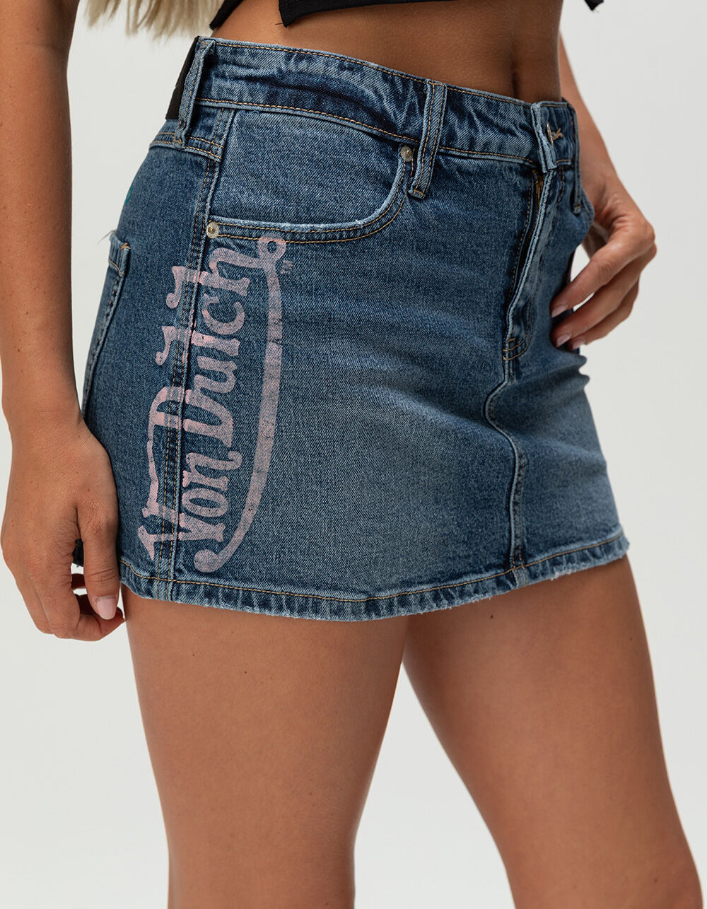 Von Dutch ミニデニムスカート VON DUTCH Womens Denim Micro Mini Skirt - MEDIUM WASH | Tillys
