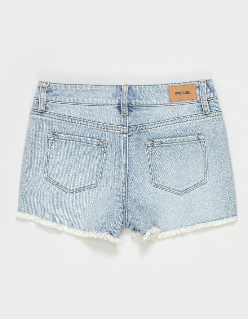 RSQ Girls Vintage High Rise Frayed Shorts image number 4