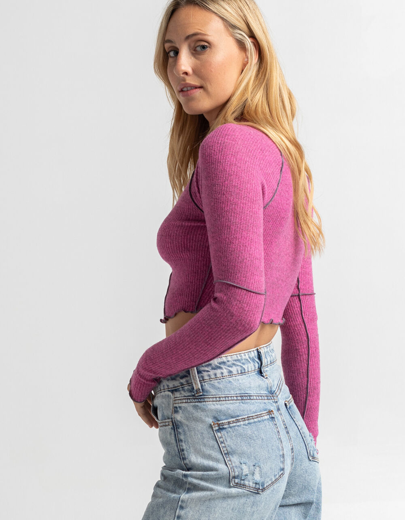 RSQ Womens Exposed Seam Mock Neck Tee image number 2