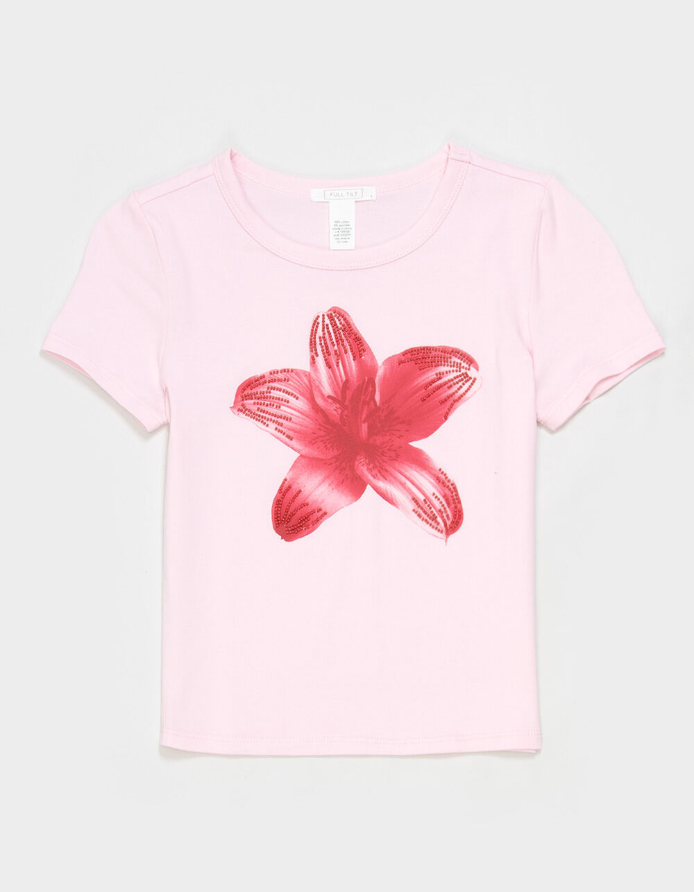 FULL TILT Beaded Flower Girls Tee - PINK | Tillys