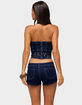 EDIKTED Alita Stretchy Denim Halter Top image number 3