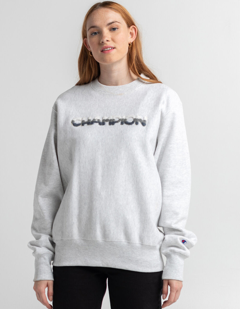 CHAMPION Felt Logo Crew Womens Sweatshirt image number 0