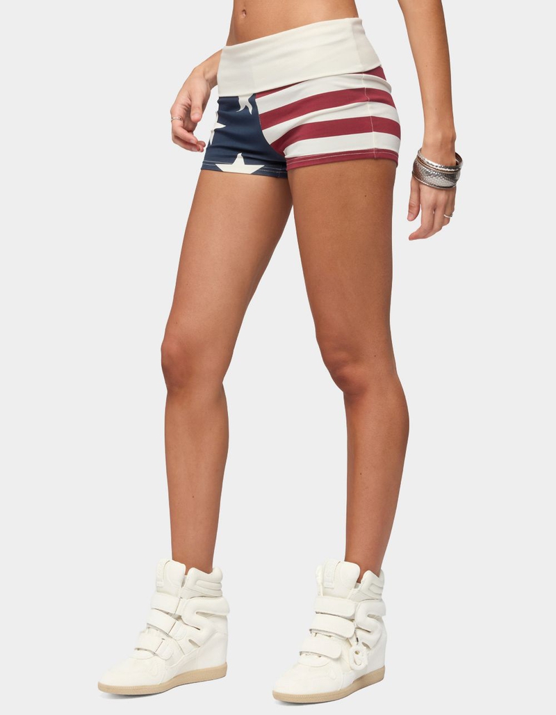 EDIKTED USA Foldover Shorts image number 1
