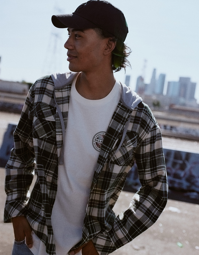 RSQ Mens Plaid Hooded Flannel image number 2