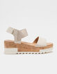 SODA Cork Wedge Womens Gray Sandals image number 2