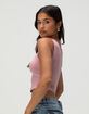BOZZOLO Womens Lace Trim Square Neck Top image number 3
