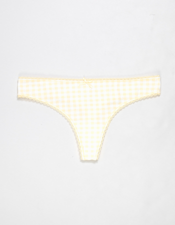 FULL TILT Cotton Bow Lace Trim Thong Primary Image