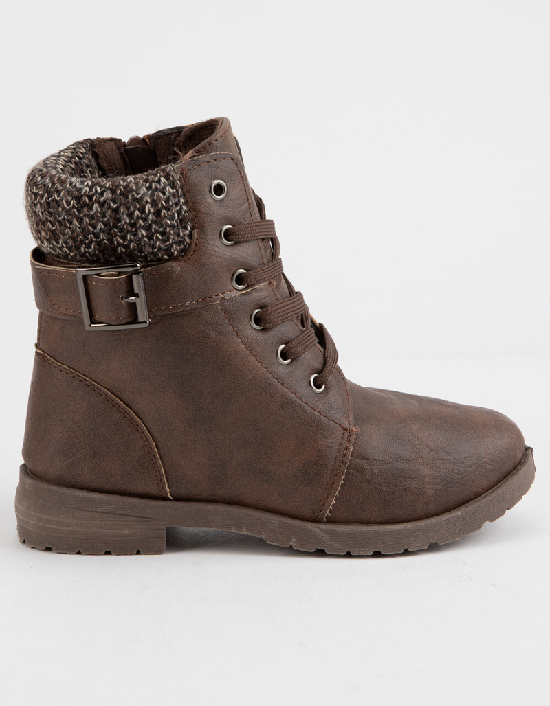 BLUE SUEDE SHOES Knit Cuff Girls Combat Boots image number 1