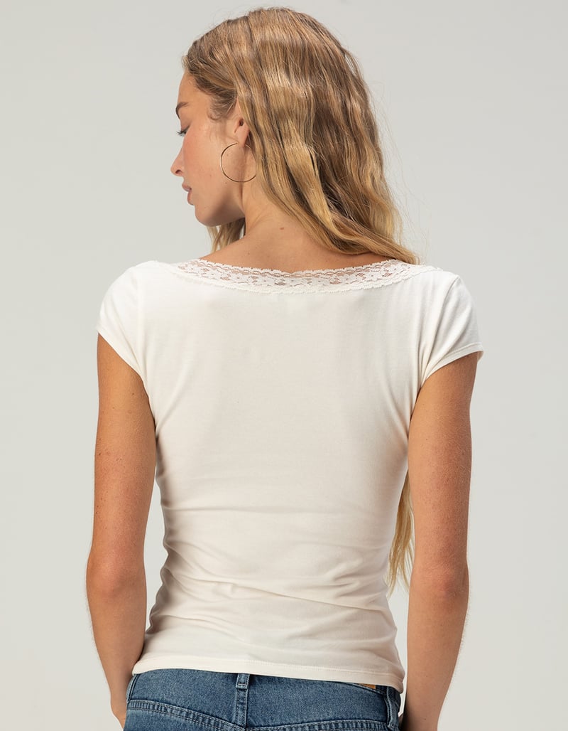 RSQ Womens Lace Trim Tee image number 3
