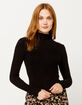 IVY & MAIN Solid Turtleneck Black Womens Top image number 1