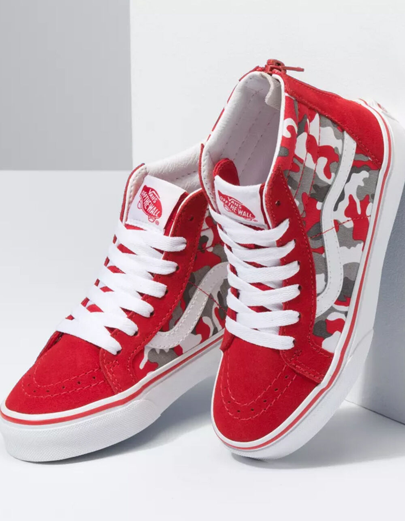 VANS Primary Camo Juniors Sk8-Hi Zip Shoes image number 3