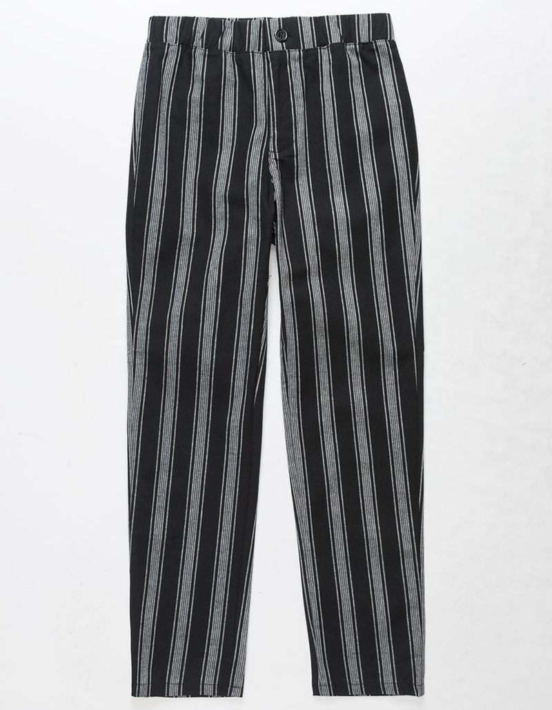 WHITE FAWN Stripe Black & White Girls Crop Pants image number 0