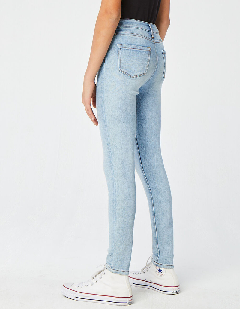 RSQ High Rise Ankle Skinny Exposed Button Girls Light Wash Jeans image number 2