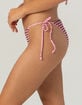 DAMSEL Polka Dot/Stripe Reversible Texture Tie Side Cheeky Bikini Bottoms image number 3