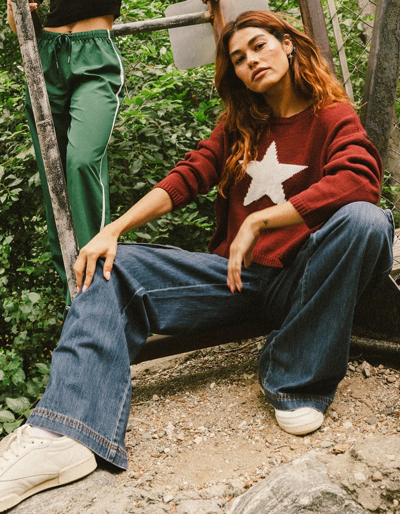 RSQ Womens Low Rise Cargo Baggy Denim Jeans image number 5