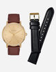 NIXON Porter Leather Gold Watch Pack image number 1