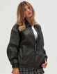 RSQ Womens Oversized Faux Leather Bomber Jacket image number 4