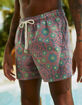 RSQ Mens Floral Tile 5'' Swim Shorts image number 4