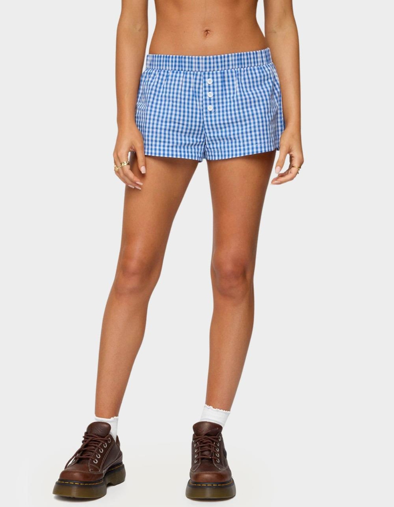 EDIKTED Maryanne Gingham Boxer Shorts image number 0