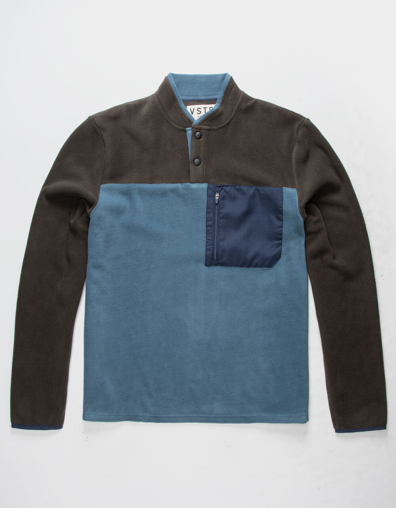 VSTR Color Block Blue & Gray Mens Polar Fleece Jacket image number 0