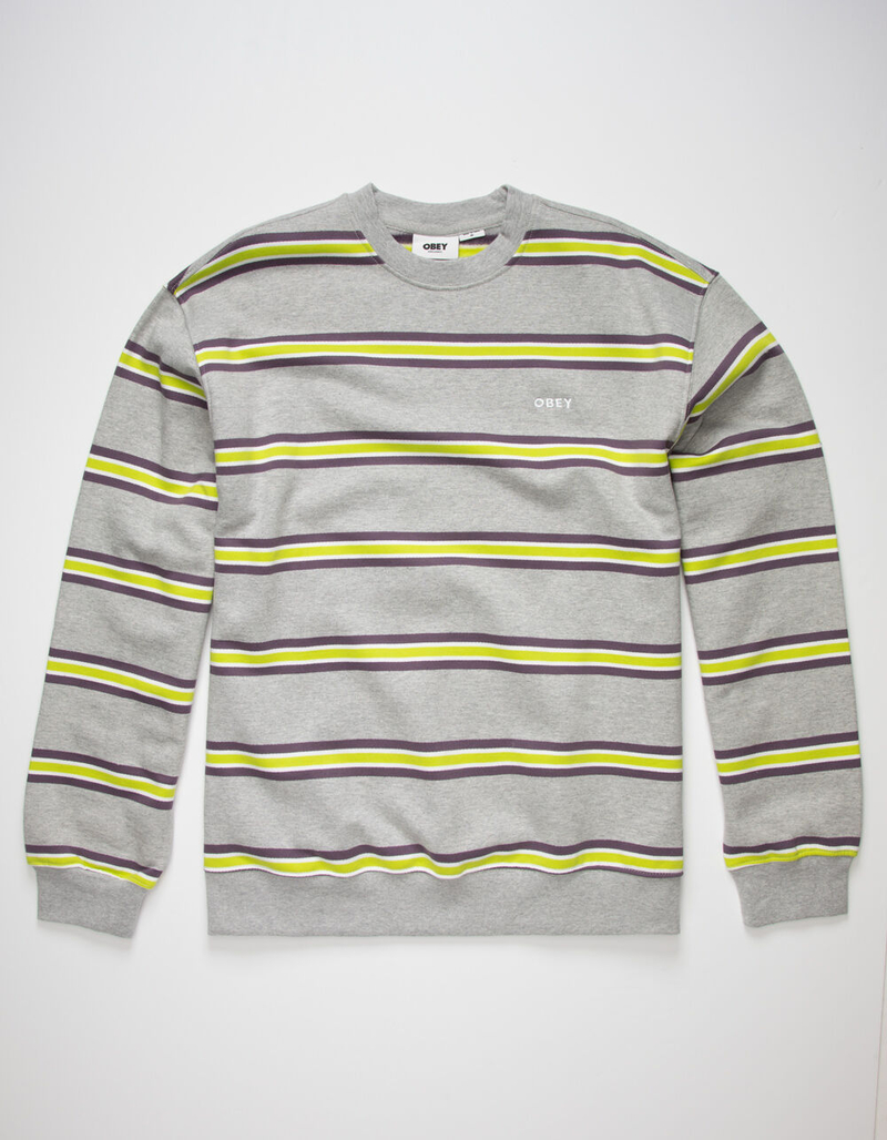 OBEY Ideals Organic Stripe Mens Crew Sweatshirt image number 0